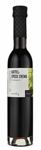 Wajos Dattel-Speck-Crema mit Aceto Balsamico 250ml - Entdecke die Wajos Dattel-Speck-Crema – eine harmonische Kombination aus süßen Datteln und herzhaftem Speck. Ideal zum Verfeinern von Gerichten oder als Dip. Ein Genuss für Feinschmecker und Grillfans!