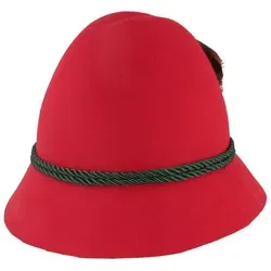 Breiter Filzhut für Kinder mit Feder in Grün/Rot - Größe 52 - Caps & Hüte, aus 100% Wolle, ideal für kleine Abenteurer, schickes Design mit Feder und perfekte Passform.