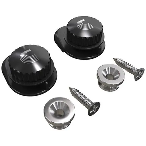 D Addario Universelle Strap Lock Gurtsicherung - Werkzeuglose Montage, Ned Steinberger Design in Schwarz, ideal für sichere Gitarrengurte