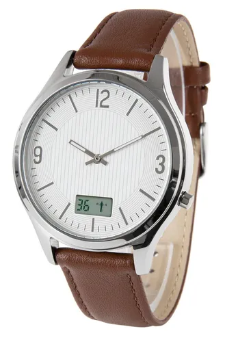 Zeit-Bar Funk-Armbanduhr Herren - Edelstahl-Armbanduhr mit Datums- und Sekundenanzeige, exakte Zeit durch deutsche Funktechnologie, wasserdicht bis 3 bar, ideal für den modernen Mann.