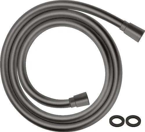 hansgrohe Isiflex Duschschlauch 1,25m - Duschkopfschläuche: Flexibler Duschschlauch mit Verdrehschutz für große Bewegungsfreiheit und langlebiger gebürsteter Oberfläche in Brushed Black Chrome.