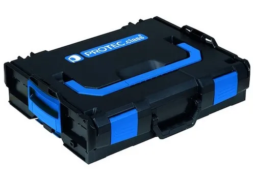 PROTEC.class PLBOXX12S Systemkoffer mit 12 Fächern - Robuster Systemkoffer in Schwarz mit 12 Fächern für optimale Organisation, ideal für Elektronik und Messtechnik.