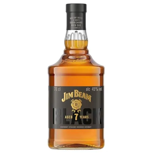 Jim Beam BLACK Kentucky Straight Bourbon Whiskey 45% Vol. 0,7l - Whisky mit intensiven Aromen, perfekt für Genießer. Länger gereift für mehr Tiefe und Komplexität, ideal für Cocktails oder pur.