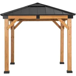 Sunjoy Zedernholz Gazebo 3x3 RAPI - Hochwertiger Pavillon für den Garten - Pavillons & Partyzelte, wetterfest und UV-beständig mit rostbeständigem Dach aus Stahl und Polycarbonat für Ihren perfekten Rückzugsort im Freien.