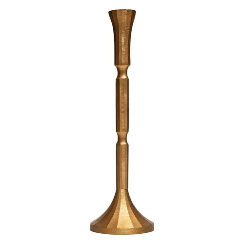 INNA-Glas Metall Kerzenständer Venita, Gold, 41,5 cm - Eleganter Kerzenständer aus Metall in Gold, zylindrische Form mit einer Höhe von 41,5 cm. Perfekt für stimmungsvolle Beleuchtung und stilvolle Akzente in jedem Raum.
