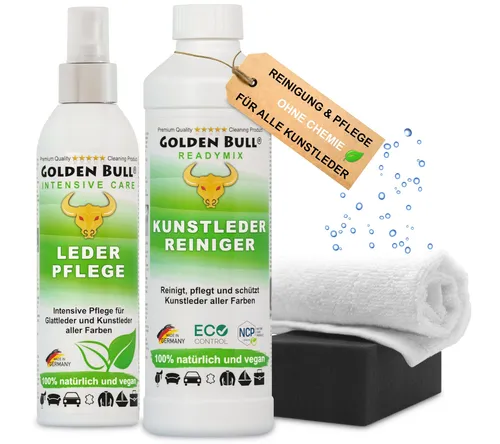 Premium Kunstleder Reiniger Pflege Set | Kunstlederpflege Auto Sofa Möbel Tasche