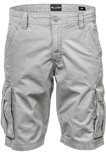 Amaci&Sons Cargoshorts SAUGET Herren Bermuda Short grau W31 - Bequeme Cargo-Shorts aus 100% Baumwolle, ideal für den Alltag. Mit praktischen Taschen und pflegeleichtem Material für hohen Tragekomfort.