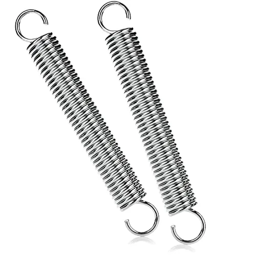 COM-FOUR® 2X Spannfeder mit Doppelhaken - Sprungfeder für Zelt, Markise, Wohnwagen - Befestigungs-Zubehör für Trampolin - Zugfeder Sonnensegel - Stahlfeder (2 Stück - Spannfeder)