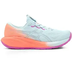 ASICS Damen Laufschuhe GEL-NIMBUS 28 SUNNY SIZZLE - Bequeme Laufschuhe mit hervorragender Dämpfung und leichtem Mesh-Obermaterial für optimalen Komfort beim Laufen, inspiriert von den Farben der Golden Hour.