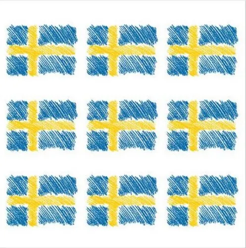 Servietten Sverigeflagga Schweden Flagge Fahne Land Skandinavien blau 33x33cm 20