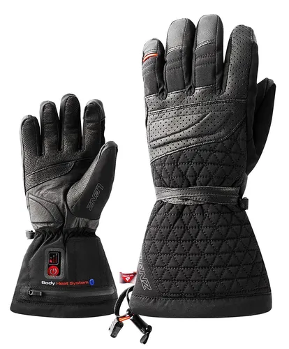 Lenz Heat Glove 6.0 Finger-Cap - Beheizbare Handschuhe für Damen in Schwarz/Dunkelgrau - Handschuhe mit integriertem Heizelement für bis zu 10 Stunden Wärme. Ideal für kalte Tage, wasserdicht und atmungsaktiv dank PrimaLoft® und Hipora®. Touchscreen-kompatibel für mehr Komfort.