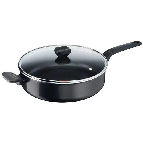 Tefal 2tlg. Set: Schmorpfanne "Easy Cook & Clean" - Ø 28 cm - Pfannen-Set mit Antihaftbeschichtung und Temperaturanzeiger 'Thermo-Spot' für perfekte Brattemperatur. Ideal für müheloses Kochen und einfache Reinigung.
