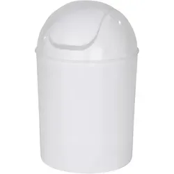 Wenko Economic Schwingdeckeleimer 6L, weiß - Haushaltszubehör - Der elegante Schwingdeckeleimer Economic von WENKO in Weiß bietet 6L Volumen und fügt sich stilvoll in jedes Bad ein.
