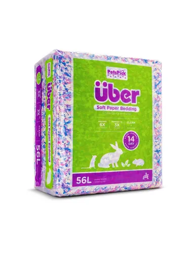 Über Soft Paper Bedding 56l Confetti - Hochsaugfähige Einstreu für Kleintiere - Streu & Substrate für Kleintierbehausungen, bietet eine komfortable und hygienische Umgebung, die Gerüche kontrolliert und sich bis zum Dreifachen der Größe ausdehnt.