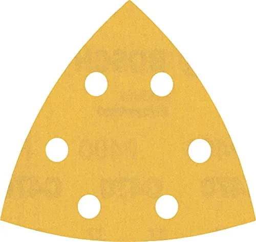 Bosch 5x EXPERT C470 Schleifblatt (für Farbe auf Holz, Hartholz, Ø 93x93 mm, Körnung 400, Professional Zubehör Deltaschleifer)