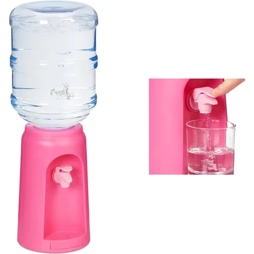 relaxdays Getränkespender - Pink Transparent - Getränkespender für Büro und Zuhause, stylisches Design in Pink Transparent, ideal für Erfrischungen bei Meetings oder Partys.
