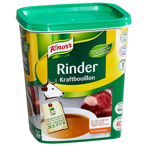 Knorr Rinder Kraftbouillon 1,0 kg - Aromatische Brühe für herzhaften Geschmack, ideal für Suppen und Saucen