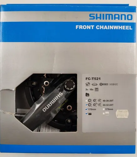 Shimano FC-T521 Kurbelgarnitur Octalink 170 mm mit Kettenschutzring - Fahrradkurbeln mit Kettenschutzring für optimalen Schutz der Kette und langlebige Leistung, perfekt für Trekking- und Mountainbikes.