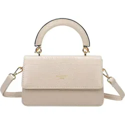 Gallantry Damentasche im Krokolook - Chic in Gelbgrau-Beige - Elegante Handtasche mit festem Griff und abnehmbarem Schulterriemen. Die Krokodilprägung verleiht der Tasche einen besonderen Look. Praktischer Magnetverschluss und Innenfach für optimale Organisation.