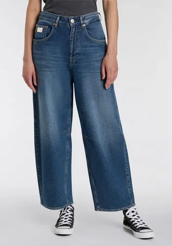 Weite Jeans HERRLICHER "Barrow Denim" für Damen, Gr. 30 - Damen-Jeans im O-Shape von Herrlicher, hohe Leibhöhe und weite Beinform, ideal für casual Looks und Freizeitaktivitäten. Langlebig durch 99% Baumwolle und 1% Elasthan.