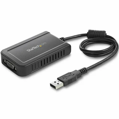 StarTech USB To VGA External Video Card - Video Adapter, ermöglicht den Anschluss eines zusätzlichen VGA-Monitors über USB 2.0 für erweiterte Bildschirmansichten und Multitasking.