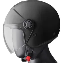 GMS-Moto Gelato Sesame Jethelm - Schwarz - S - Motorradhelm aus robustem Polycarbonat mit kratzfestem Visier und integrierter Sonnenblende. Ideal für Sicherheit und Komfort auf jeder Fahrt.