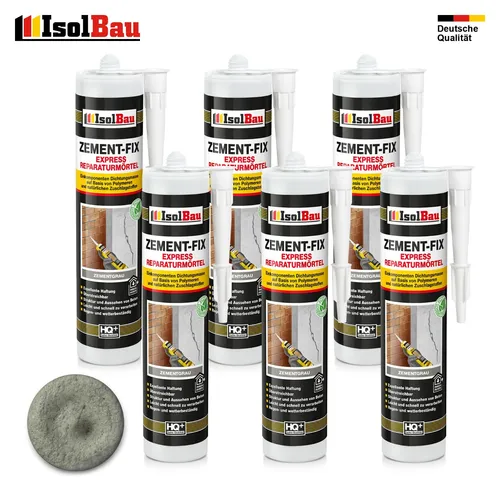 Reparaturmörtel Zement-Fix 6 x 300 ml Zementgrau Fugenmörtel Express Cement