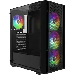 Gamdias Aura GC2 Elite ARGB GAMING Miditower Black - PC-Gehäuse mit beeindruckender ARGB-Beleuchtung und optimaler Kühlung für ein stylisches Gaming-Setup.