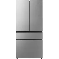 Hisense French Door Kühlschrank mit NoFrost - Kühl-Gefrierkombination in Edelstahl-Optik, frostfrei und leise mit 425 L Kapazität, ideal für große Haushalte.