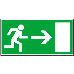 Rettungsweg rechts Safety Marking Rettungsschild, Folie selbstklebend, 30x15 cm BGV A8 E13