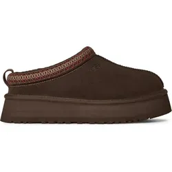UGG Tazz II Slippers EU 38 - Herren-Hausschuhe aus hochwertigem braunem Leder, mit kuscheligem Lammfellfutter für ultimativen Komfort und Wärme zu Hause.