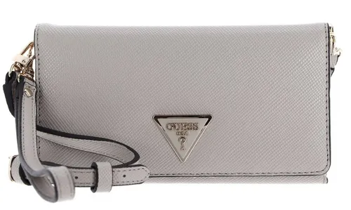 Guess Geldbörse SLG Crossbody Flap Wrist in Braun - Stylische Geldbörse aus hochwertigem Polyurethan, perfekt für den Alltag. Mit 5 Kartenfächern, einem Reißverschluss-Münzfach und einem kompakten Design für einfache Handhabung.