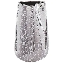 Beliani Dekovase, Silber, Stein, Mode, 27 cm, Dekoration, Vasen, Keramikvasen
