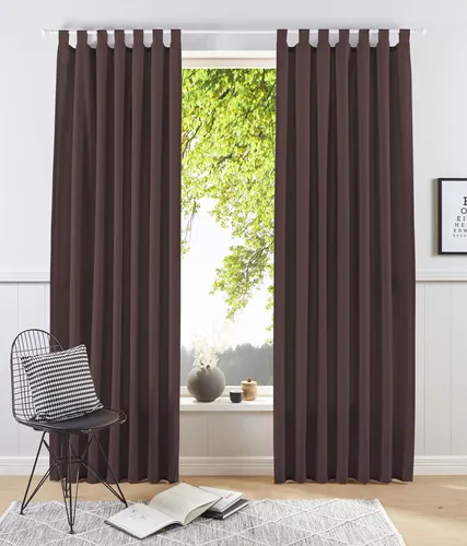Otto Home Vorhang "Raja" Gr. 1, braun, 145cm, Schlaufen, 140cm