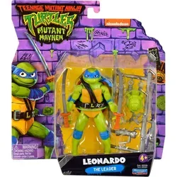 Teenage Mutant Ninja Turtles Turtles Mutant Mayhem Basic Figure Leonardo 12 cm - Spielzeugfigur von Leonardo, dem Anführer der Turtles, mit originalem Katana und einzigartiger Verpackung aus dem neuen CG-animierten Film.
