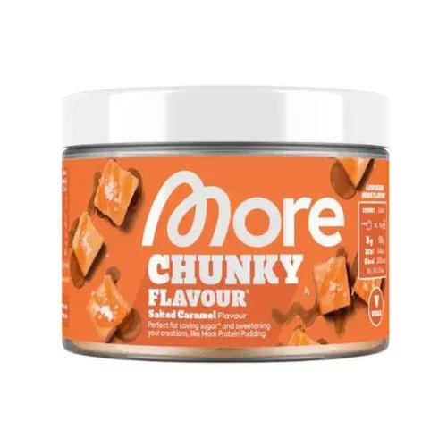 More Nutrition - Chunky Flavour - Salted Caramel - 150g Dose - Vielseitiges Geschmackspulver für Quarkspeisen, Backen und Shakes. Ideal für kreative Rezepte und vollmundigen Genuss in der Geschmacksrichtung Salted Caramel.