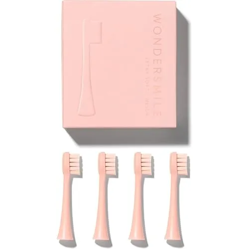 Wondersmile Aufsteckbürsten Bürstenköpfe (Soft) - 4 St. in Rosa - Weiche Aufsteckbürsten für eine sanfte Reinigung, ideal für tägliche Zahnpflege. Die rosa Farbe sorgt für einen frischen Look.