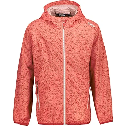 CMP KID G Jacket Rain FIX Hood corallo (C574) 128 – Wasserdichte Kinder-Regenjacke - Die CMP KID G Jacket Rain FIX Hood bietet optimalen Schutz vor Wind und Regen. Mit verschweißten Nähten und einer praktischen Kompressionstasche ist sie der ideale Begleiter für jedes Abenteuer im Freien.