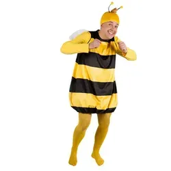 Willi Kostüm für Erwachsene - Biene Maja - Zweiteilig - Kostüm für Erwachsene, hochwertiges Lizenzkostüm mit bequemem Oberteil und Bienen-Flügeln – ideal für Fasching und als Paar-Kostüm mit Biene Maja!