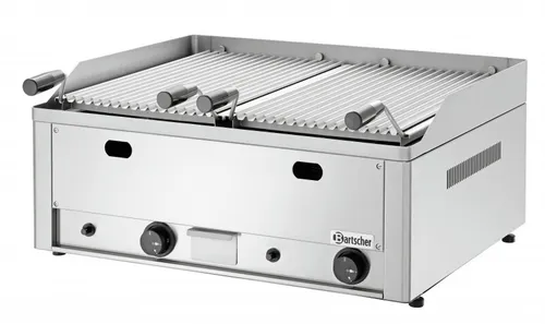 Bartscher Gas Lavasteingrill B660 TGL - Tischgrill aus Edelstahl mit 8000 Watt Leistung, ideal zum Grillen von Fisch, Fleisch und Gemüse – perfekt für Grillliebhaber!