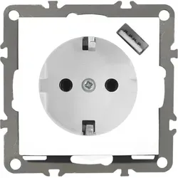 Schuko Steckdose 230V mit USB QUADRA weiß
