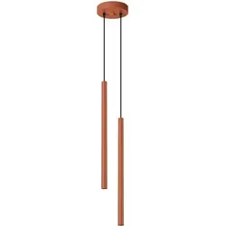 Pendelleuchte PASTELO 2 in rotem Ocker - Moderne Pendelleuchte aus Stahl mit schlanker, geometrischer Form. Ideal für Wohnzimmer, Esszimmer oder Büro, sorgt für stimmungsvolle Beleuchtung und harmoniert perfekt mit jedem Einrichtungsstil.
