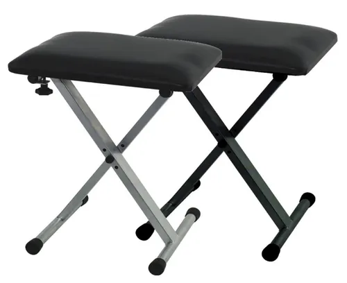 Keyboardsitzbank GEWA Metall KEBA-10 silber, höhenverstellbar 41-51 cm - Bänke & Sitze, ergonomische Sitzbank für Keyboard und Piano, ideal für langen Spielkomfort und individuelle Anpassung.