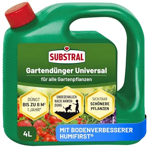 Substral Universaldünger Flüssigdünger 4L - Effektiver Universaldünger für Gartenpflanzen, Obst und Gemüse. Fördert schnelles Wachstum und kräftige Blüten. Ideal für den Einsatz von März bis November.