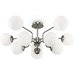 Maytoni Pendelleuchte Modern - Moderne Pendelleuchte in Weiß und Nickel, höhenverstellbar für flexible Lichtgestaltung und gleichmäßige Lichtverteilung, ideal für stilvolle Innenräume.