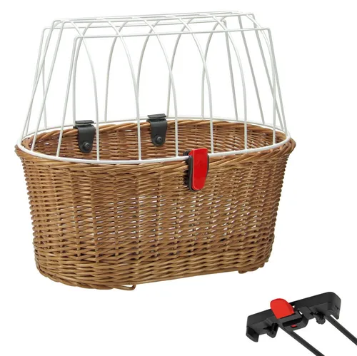 Klickfix Hundekorb Doggy Basket Weidekorb - Fahrradkorb für Hunde, aus wasserbeständigem Weide-Material, ideal für sichere Fahrten mit Ihrem Vierbeiner.