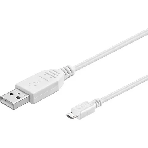 PremiumCord Cable micro USB 2.0, A-B 3m, white (3 m, USB 2.0) (8592220012137)