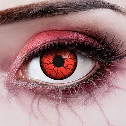 aricona Kontaktlinsen Farblinsen - Rote Jahreslinsen ohne Stärke - Halloween Kontaktlinsen farbig ohne Stärke