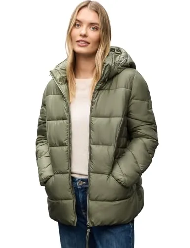 Steppjacke STREET ONE, Damen, Gr. 40, lichen grün - Funktionsjacke mit Kapuze, aus umweltfreundlichem REPREVE®-Material, pflegeleicht und ideal für aktive Frauen.