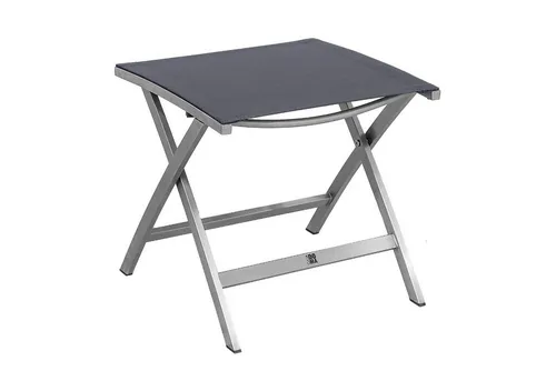 CASA DOMA Mineo Fußhocker Edelstahl/Sunproof® 1711854 - Hochwertiger Gartenhocker aus Edelstahl mit UV-beständiger Sunproof® Bespannung. Stabil, klappbar und ideal als Ergänzung zu Ihrer Sitzmöbel-Serie für den Außenbereich.